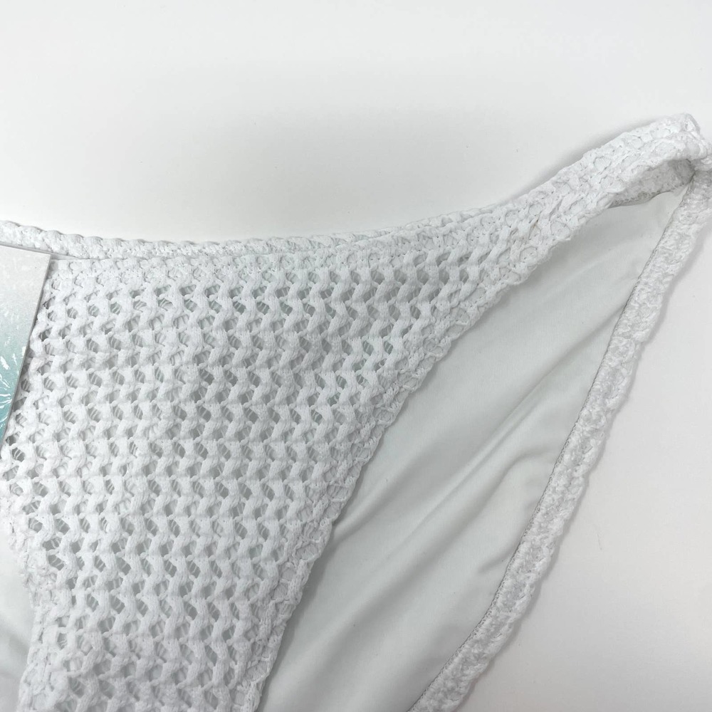 Andie X Demi Moore The Tropez Bikini Bottom In White Crochet Size Small New - Picture 3 of 10